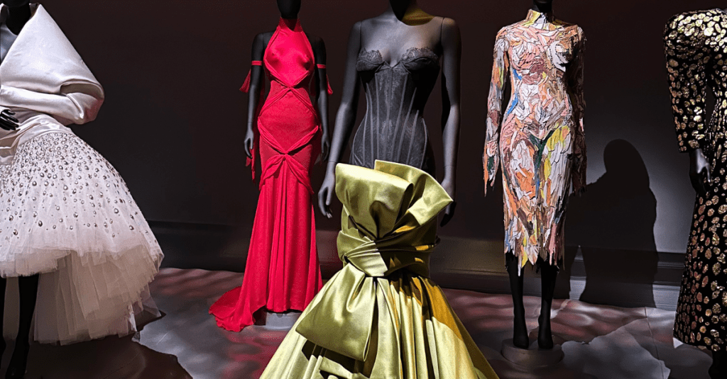 A collection of Daniel Roseberry Schiaparelli gowns.